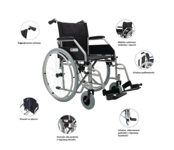 Wózek inwalidzki stalowy REGULAR AR 405 ARMEDICAL2